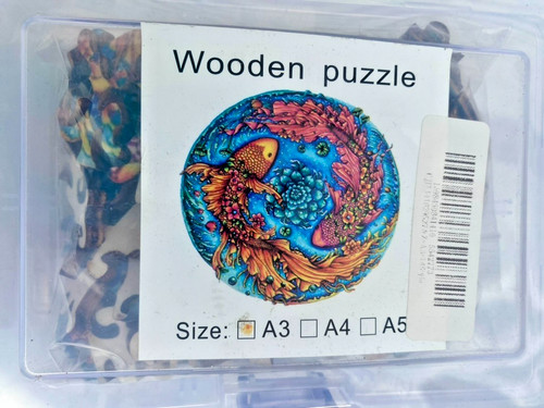 Wooden jigsaw puzzle fish koi - puzzle,