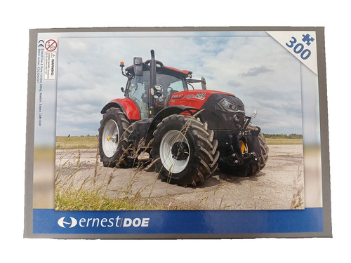 Red tractor jigsaw - red,