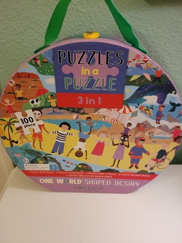 One world shaped jigsaw puzzle - one,